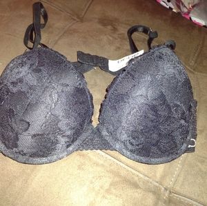 Like New Lace and Net Black Bra